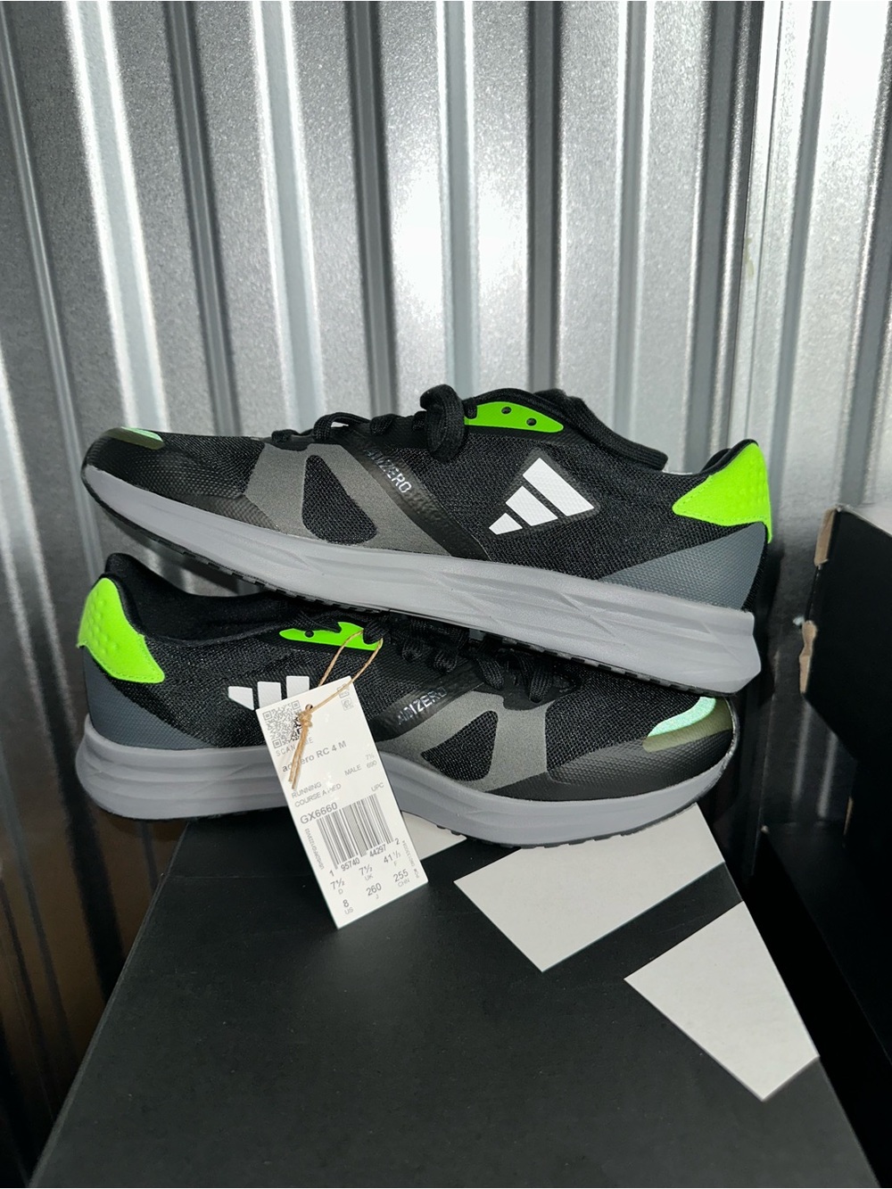 adidas Adizero RC 4 Core Black/Cloud White/Solar Green Men's Low